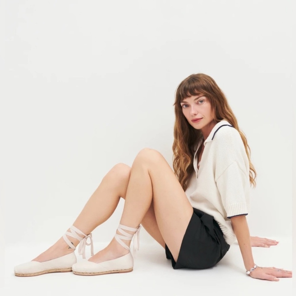 Reformation Iona Flat Espadrilles | Optional Laces | Size 8